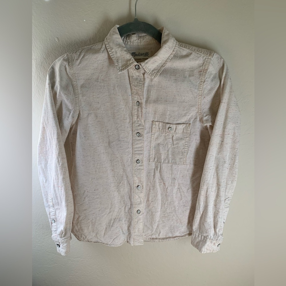 EUC Madewell Canvas Splattered Shirt